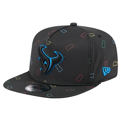 Men's New Era Black Houston Texans Gummy Golfer Snapback Hat