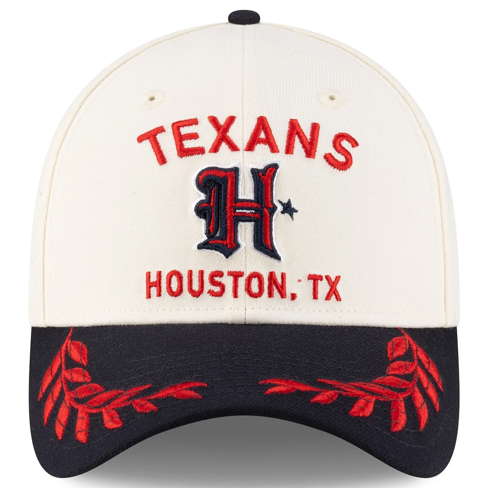 Men's New Era  Cream/Navy Houston Texans 2025 NFL Draft 39THIRTY Flex Hat