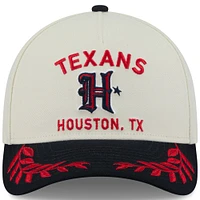 Casquette ajustable New Era 9FORTY A-Frame M-Crown pour homme, crème/bleu marine, Houston Texans, draft NFL 2025