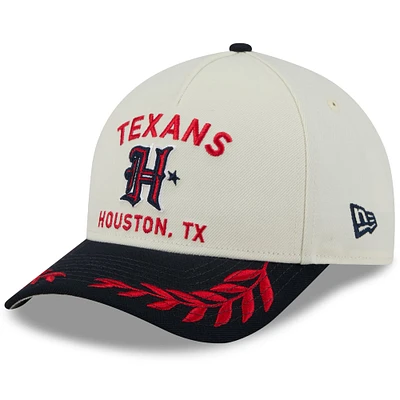 Casquette ajustable New Era 9FORTY A-Frame M-Crown pour homme, crème/bleu marine, Houston Texans, draft NFL 2025
