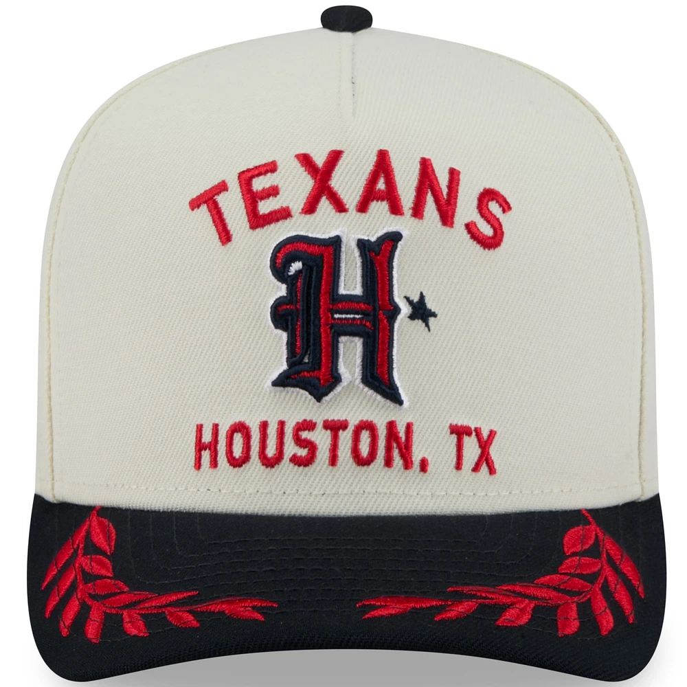Men's New Era  Cream/Navy Houston Texans 2025 NFL Draft A-Frame 9FIFTY Snapback Hat
