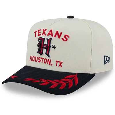 Men's New Era  Cream/Navy Houston Texans 2025 NFL Draft A-Frame 9FIFTY Snapback Hat