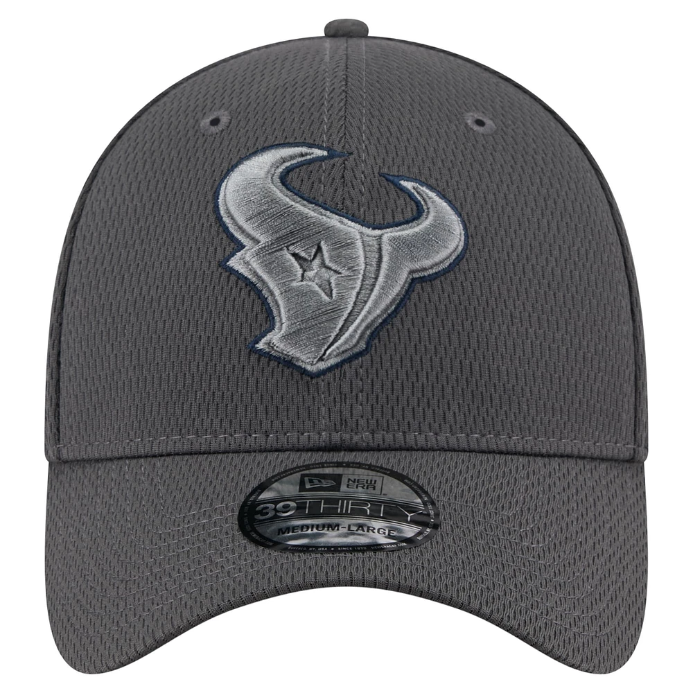Men's New Era Graphite Houston Texans  Main 39THIRTY Flex Hat