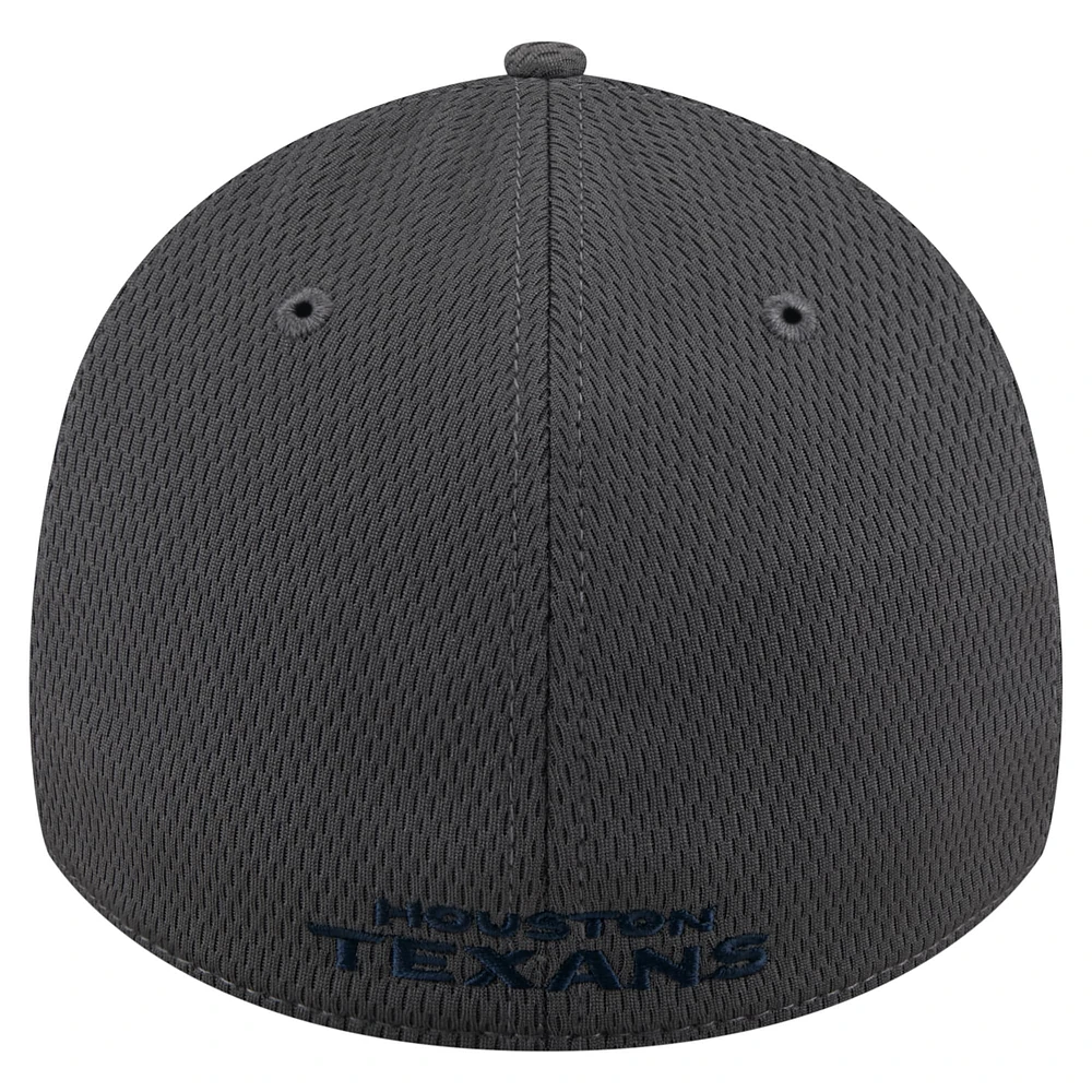 Men's New Era Graphite Houston Texans  Main 39THIRTY Flex Hat