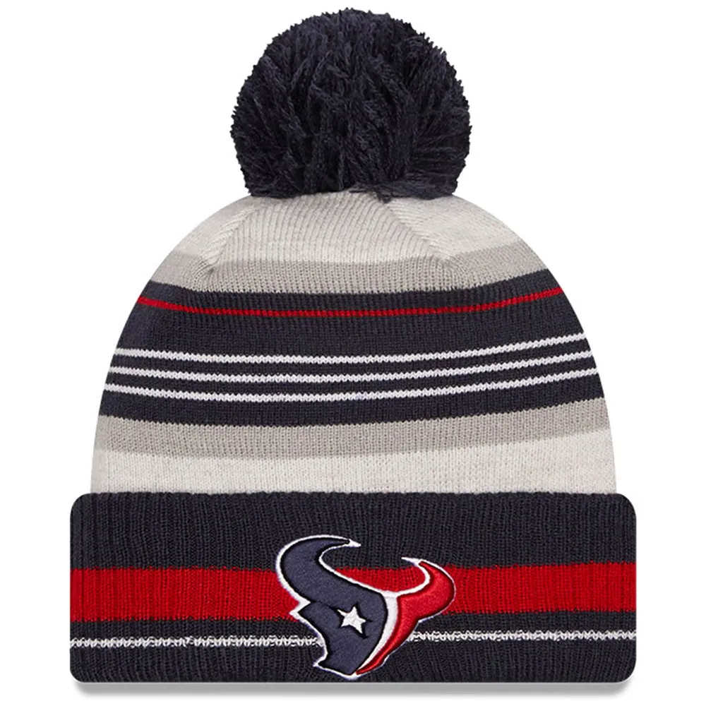 Lids Houston Texans New Era Cuffed Knit Hat with Pom - Gray/Navy