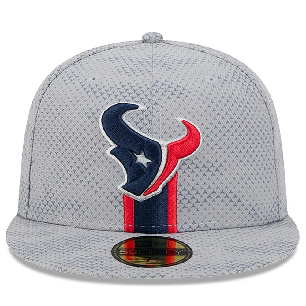 Casquette ajustée 59FIFTY Sideline 2024 Houston Texans de New Era pour homme, grise