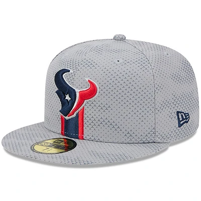 Casquette ajustée 59FIFTY Sideline 2024 Houston Texans de New Era pour homme, grise