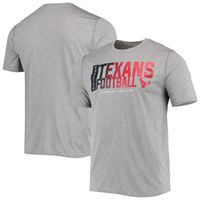 Men's New Era Heathered Gray Houston Texans Combine Authentic Game On T-Shirt