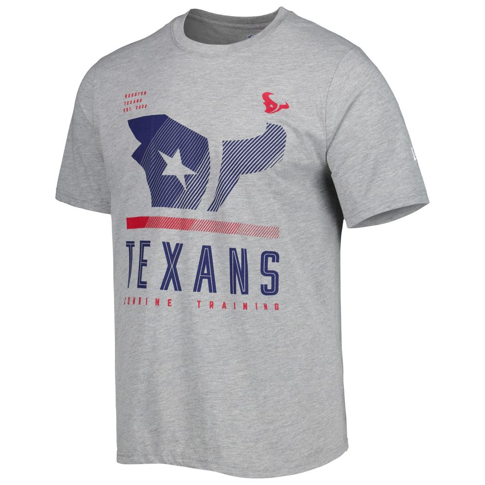 Men's New Era Heathered Gray Houston Texans Combine Authentic Red Zone T-Shirt