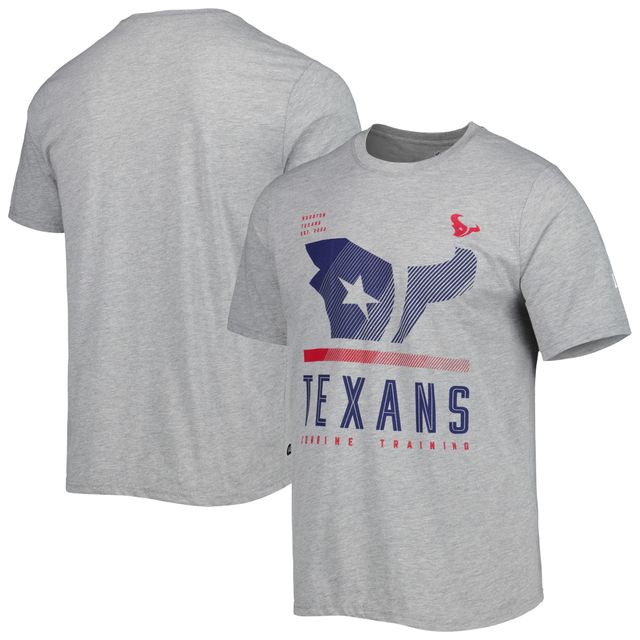 T-shirt pour homme Houston Texans Combine Authentic Red Zone New Era gris chiné