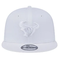 Men's New Era Houston Texans Main White on White 9FIFTY Snapback Hat