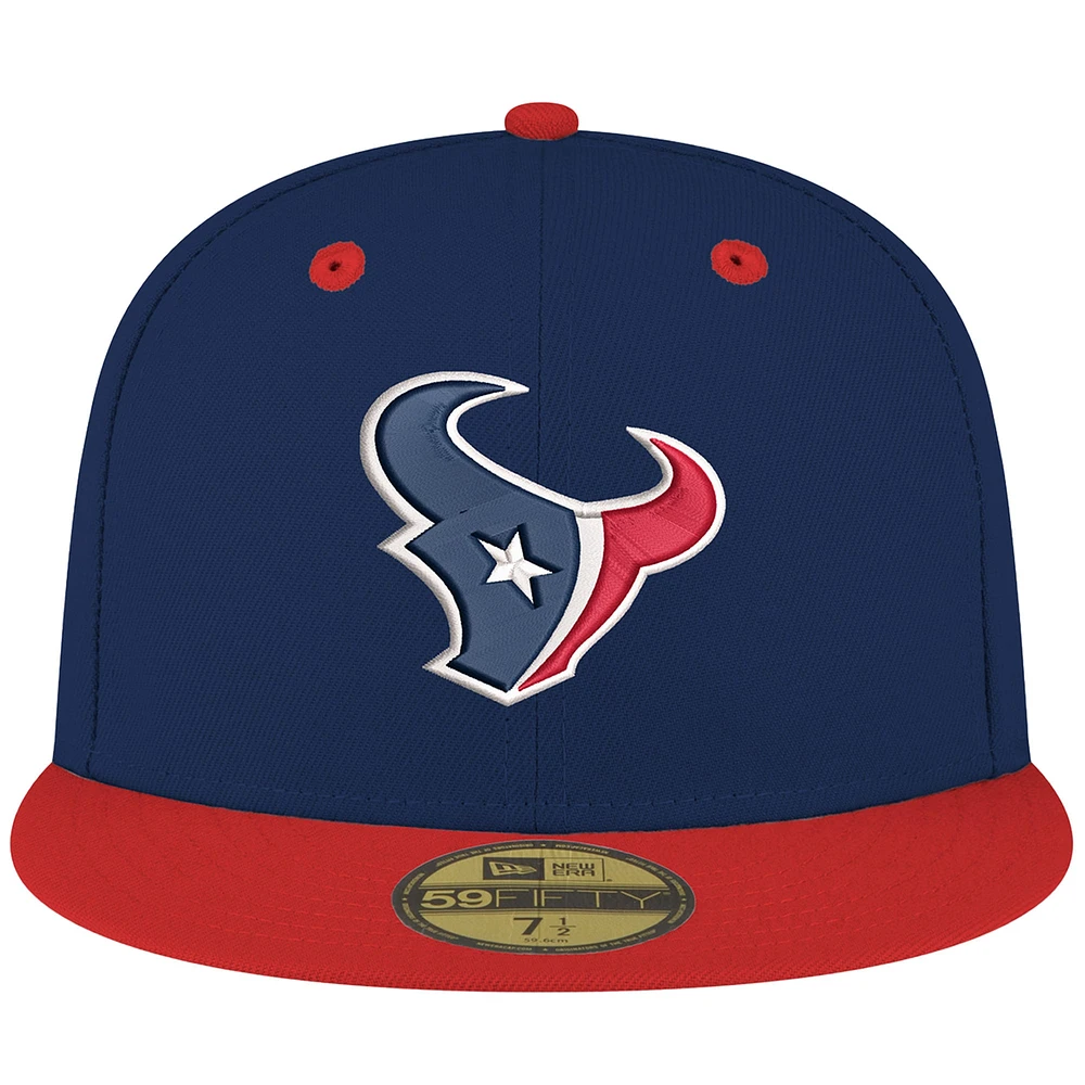 Men's New Era Navy/Red Houston Texans Flipside Two-Tone 59FIFTY Fitted Hat