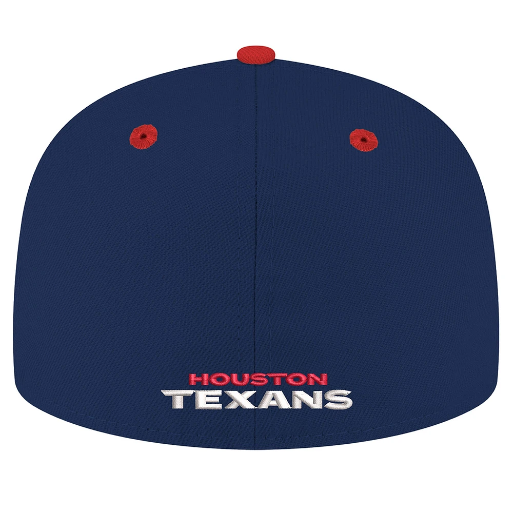 Men's New Era Navy/Red Houston Texans Flipside Two-Tone 59FIFTY Fitted Hat