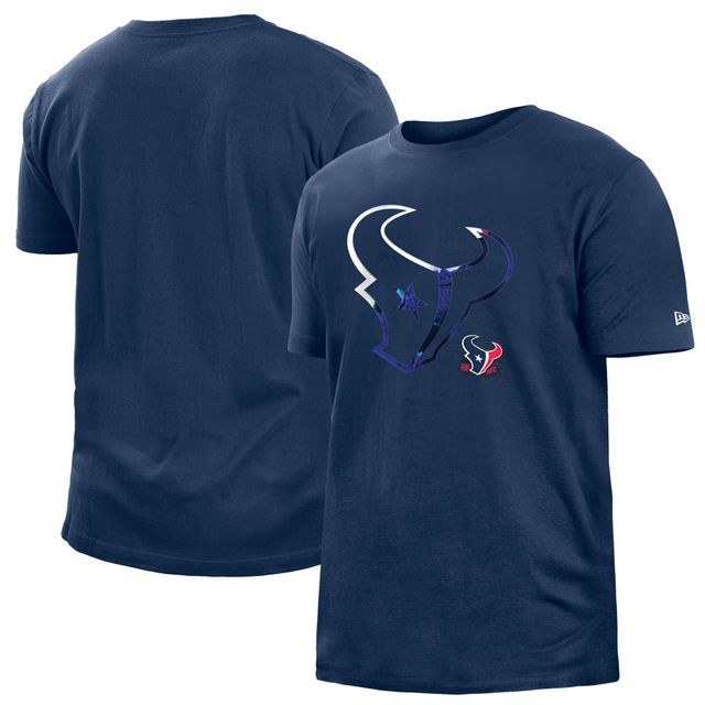 T-shirt pour homme New Era bleu marine Houston Texans 2022 Sideline Ink Dye