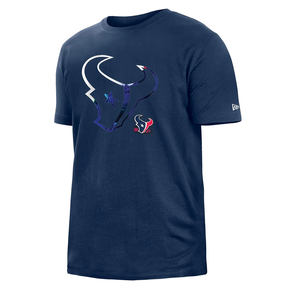 Men's New Era Navy Houston Texans 2022 Sideline Ink Dye T-Shirt