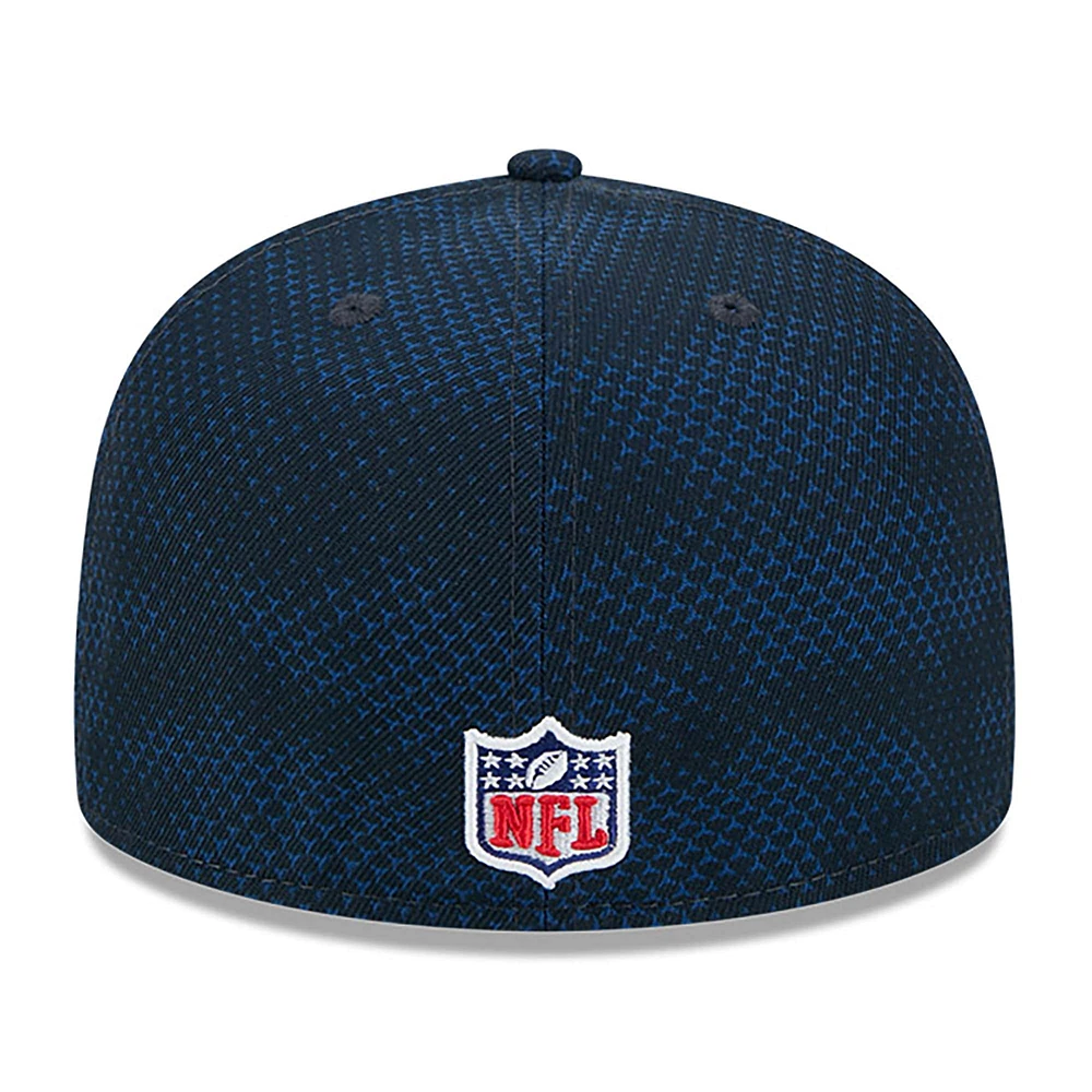 Casquette ajustée 59FIFTY New Era pour hommes des Houston Texans 2024 Sideline, bleu marine