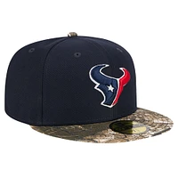 Casquette ajustée 59FIFTY à motif camouflage bicolore New Era pour homme, bleu marine, Houston Texans Active