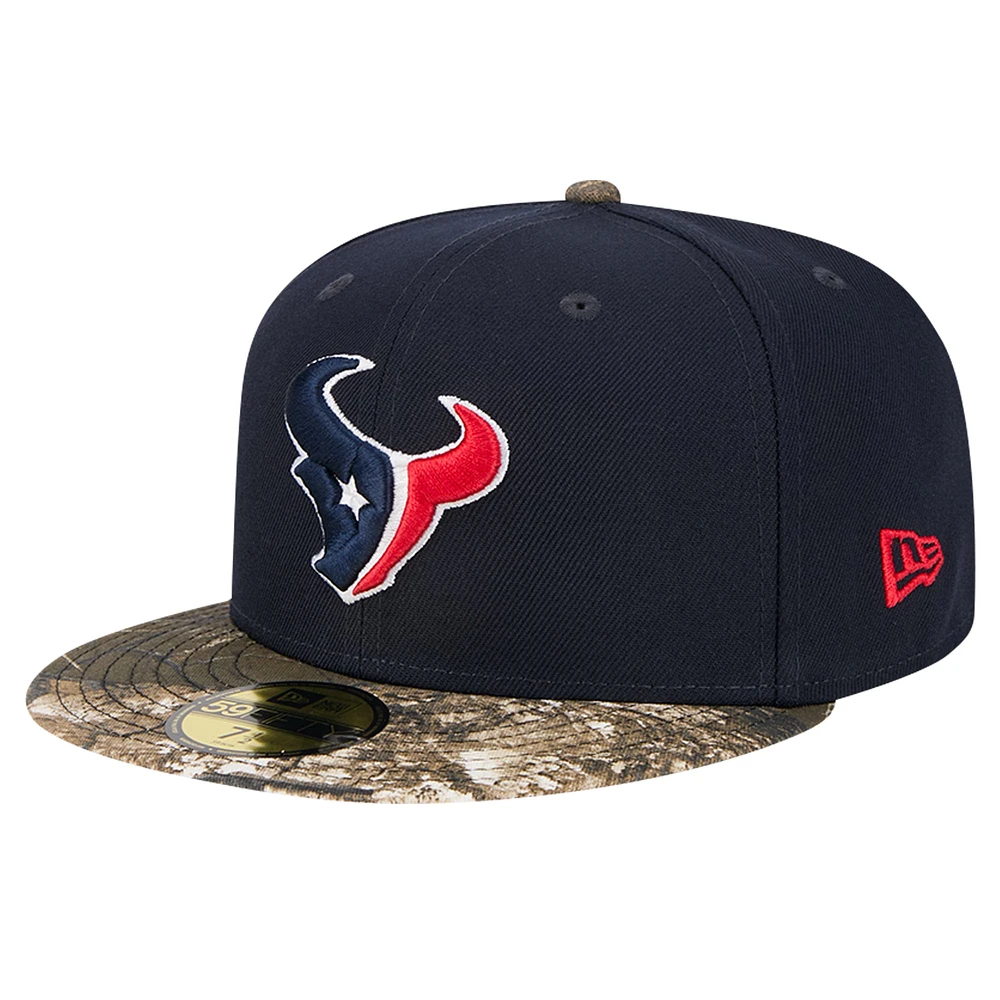 Casquette ajustée 59FIFTY à motif camouflage bicolore New Era pour homme, bleu marine, Houston Texans Active