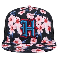 Men's New Era Navy Houston Texans Adventure Pattern Golfer Snapback Hat