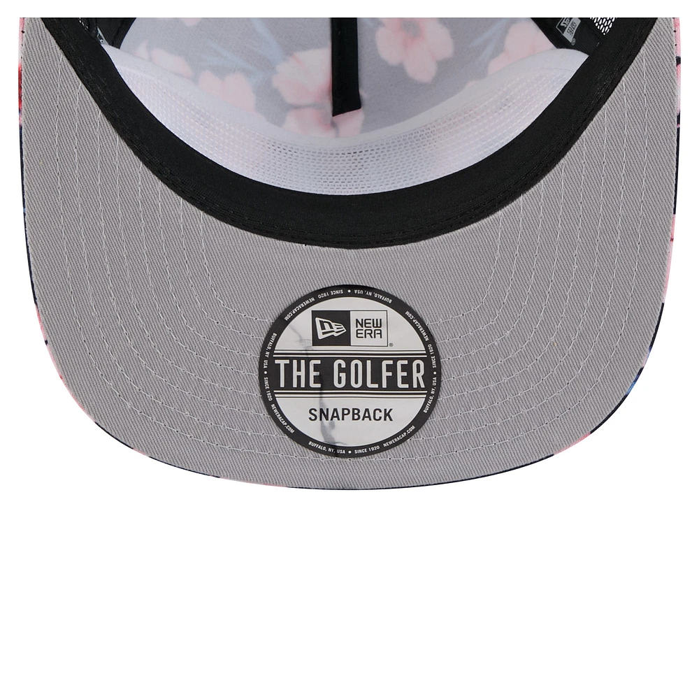 Men's New Era Navy Houston Texans Adventure Pattern Golfer Snapback Hat