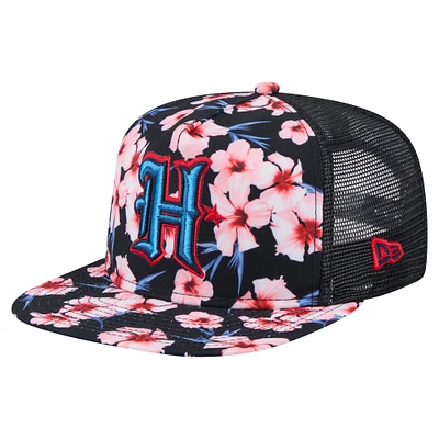 Men's New Era Navy Houston Texans Adventure Pattern Golfer Snapback Hat