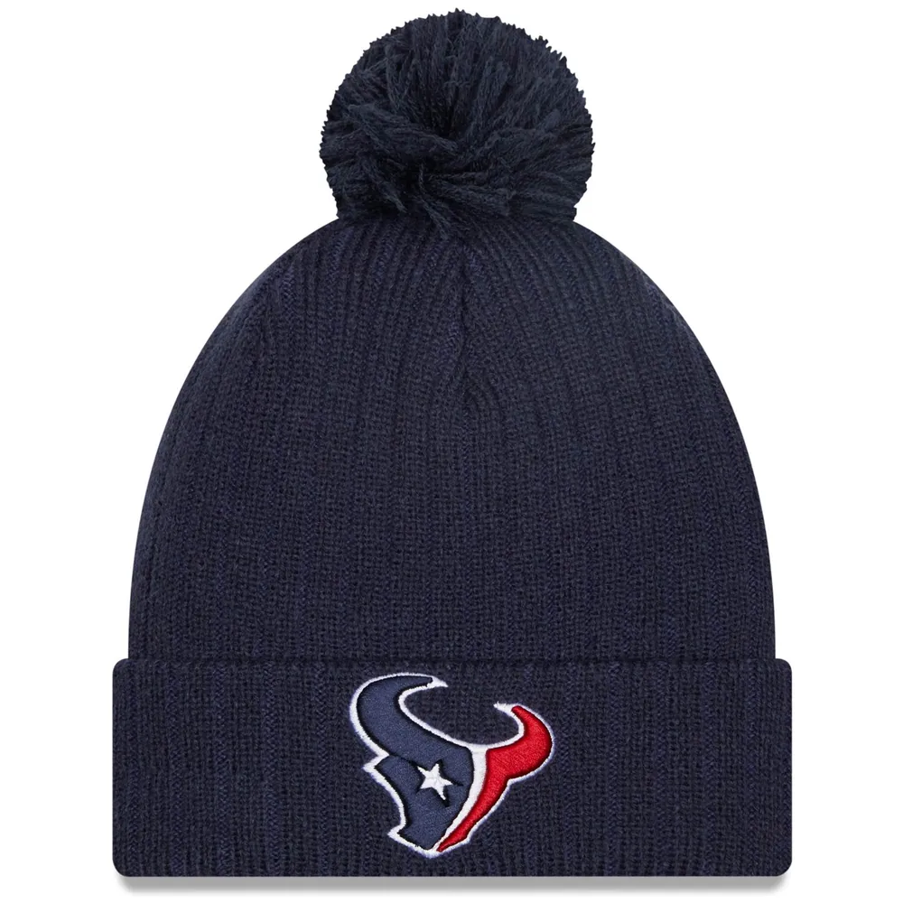 Houston Texans New Era Youth Retro Cuffed Knit Hat with Pom - White