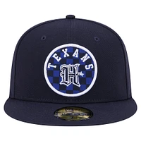 Men's New Era Navy Houston Texans Checkered 59FIFTY Fitted Hat