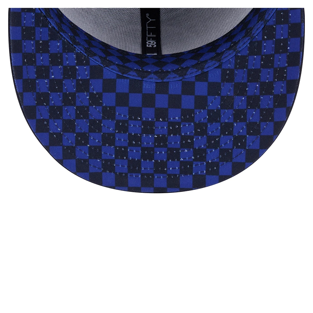 Men's New Era Navy Houston Texans Checkered 59FIFTY Fitted Hat