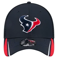 Men's New Era  Navy Houston Texans Game Day Linear 39THIRTY Flex Hat
