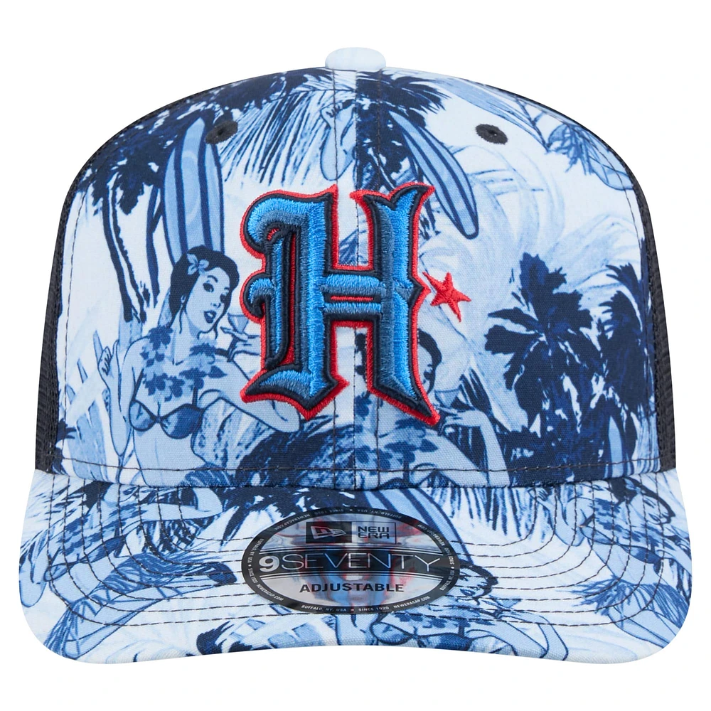 Men's New Era  Navy Houston Texans Hula Trucker 9SEVENTY Adjustable Hat