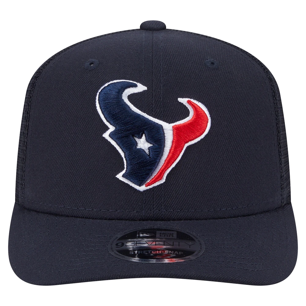Casquette New Era bleu marine Houston Texans Main Trucker 9SEVENTY extensible à boutons-pression pour homme