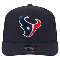 Casquette New Era bleu marine Houston Texans Main Trucker 9SEVENTY extensible à boutons-pression pour homme