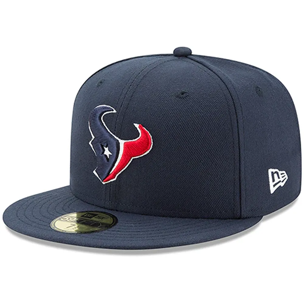 Houston Texans New Era 59FIFTY Fitted Hat Unisex Navy/Black used 7-3/8