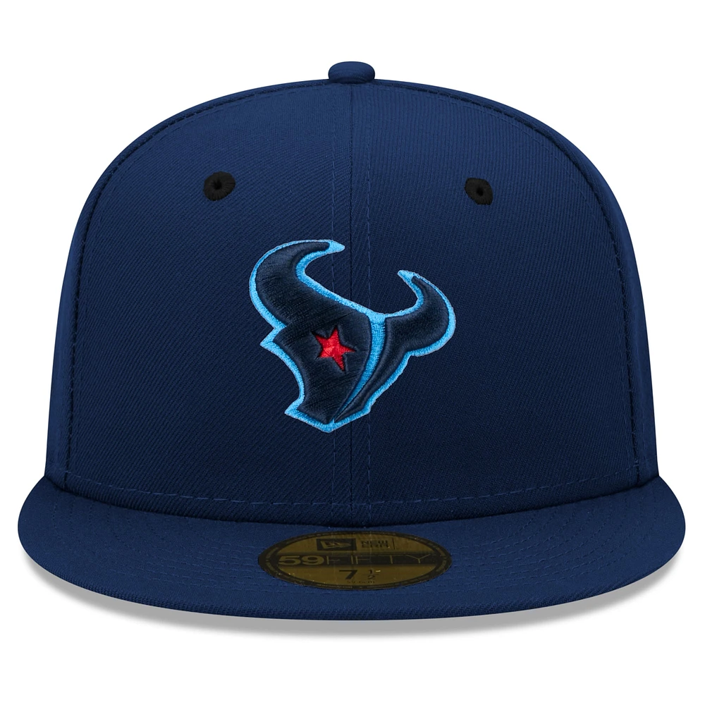 Casquette ajustée bleu marine Houston Texans Omaha 59FIFTY New Era pour hommes