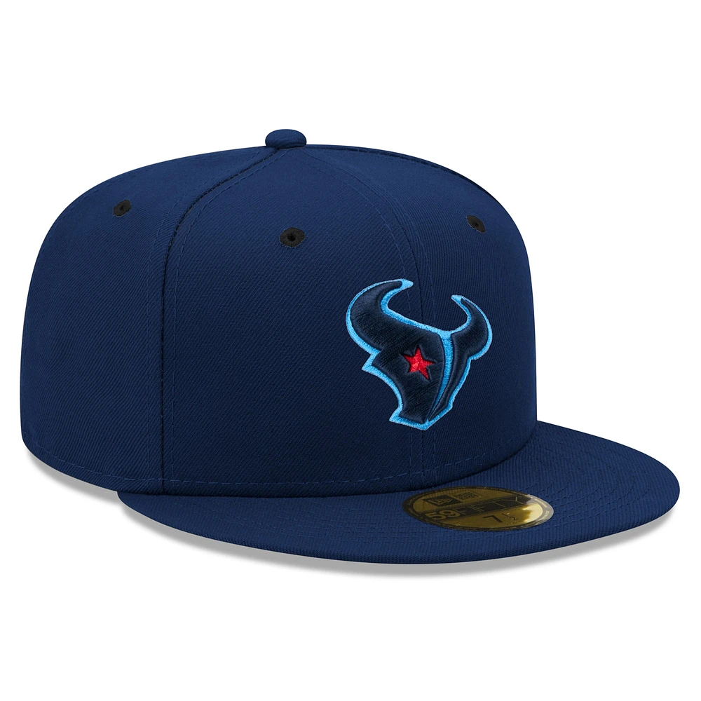 Casquette ajustée bleu marine Houston Texans Omaha 59FIFTY New Era pour hommes