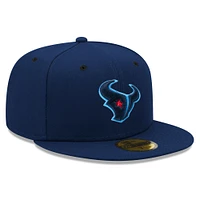 Casquette ajustée bleu marine Houston Texans Omaha 59FIFTY New Era pour hommes