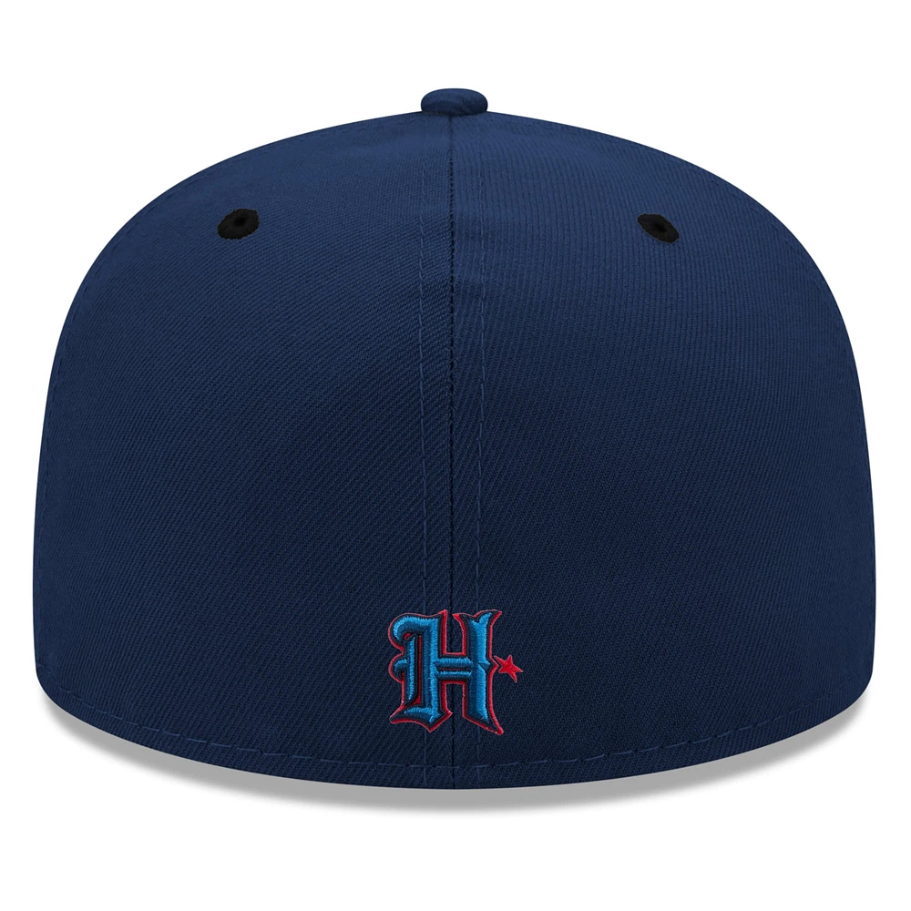 Casquette ajustée bleu marine Houston Texans Omaha 59FIFTY New Era pour hommes