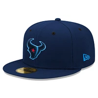 Casquette ajustée bleu marine Houston Texans Omaha 59FIFTY New Era pour hommes