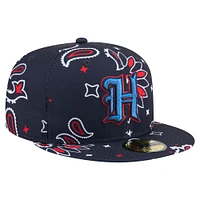 Casquette ajustée 59FIFTY bleu marine Houston Texans Paisley pour homme New Era