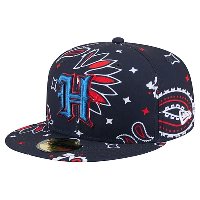 Casquette ajustée 59FIFTY bleu marine Houston Texans Paisley pour homme New Era
