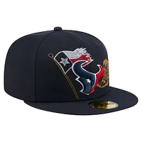 Men's New Era Navy Houston Texans State Stitch 59FIFTY Fitted Hat