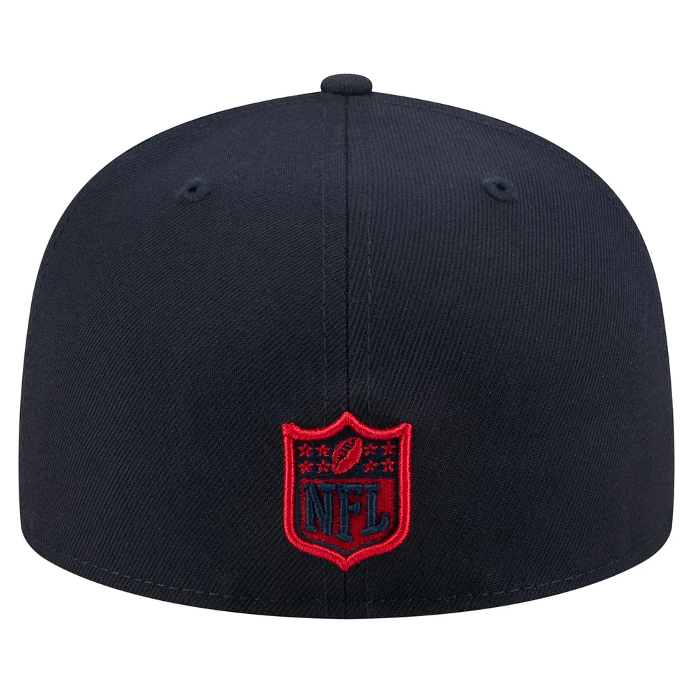 Men's New Era Navy Houston Texans State Stitch 59FIFTY Fitted Hat