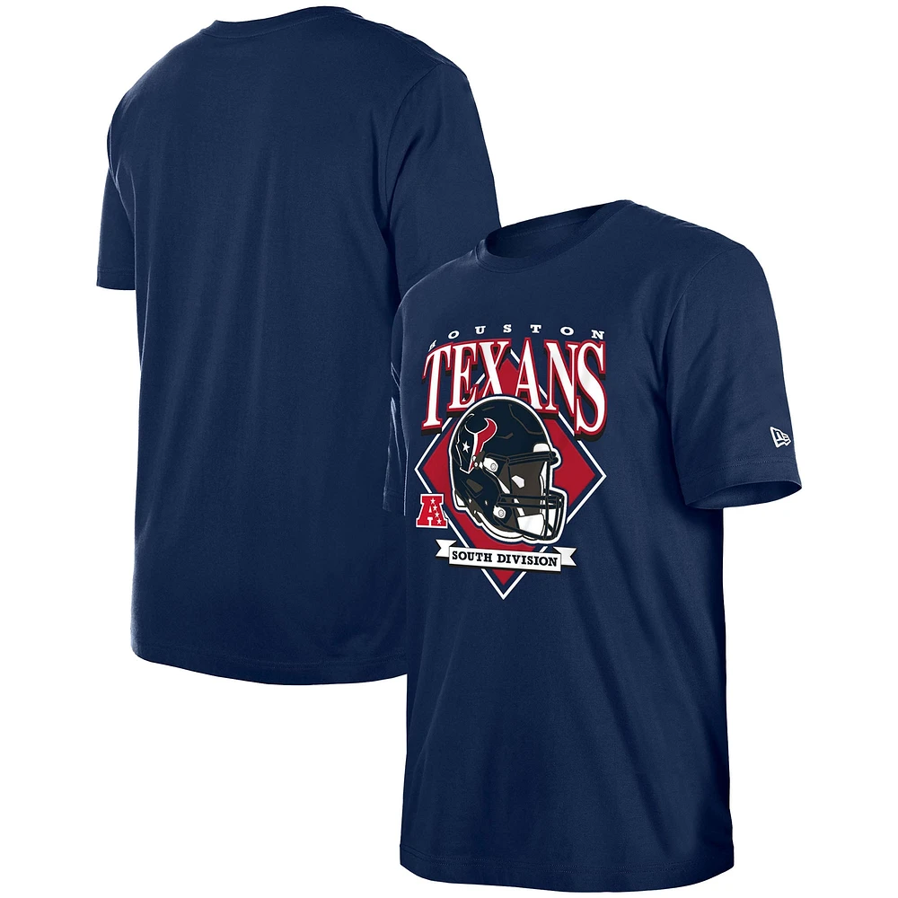 T-shirt pour homme New Era bleu marine avec logo de l'équipe Houston Texans