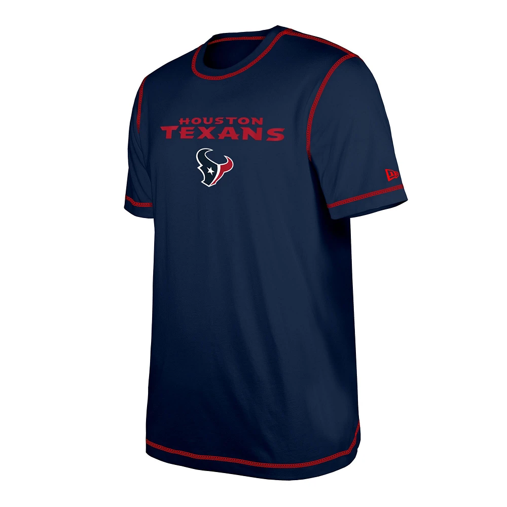 T-shirt bleu marine à imprimé Third Down Puff New Era pour hommes des Houston Texans