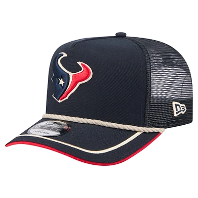 Casquette snapback New Era 9FIFTY bleu marine pour homme, motif vintage des Houston Texans, avec logo en corde.