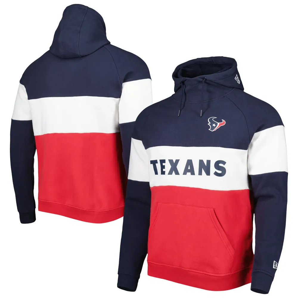 Lids Houston Texans New Era Colorblock Current Pullover Hoodie - Red/Navy