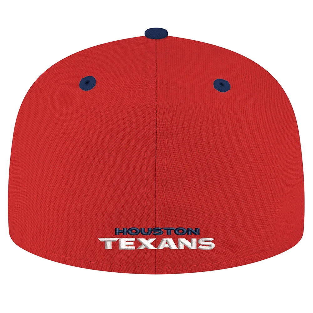 Men's New Era Red/Navy Houston Texans Flipside Two-Tone 59FIFTY Fitted Hat