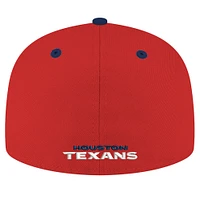 Men's New Era Red/Navy Houston Texans Flipside Two-Tone 59FIFTY Fitted Hat