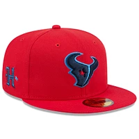 Casquette ajustée New Era Houston Texans Omaha 59FIFTY rouge pour hommes