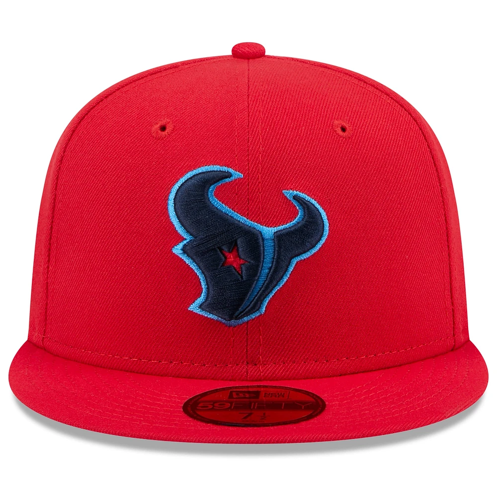 Casquette ajustée New Era Houston Texans Omaha 59FIFTY rouge pour hommes